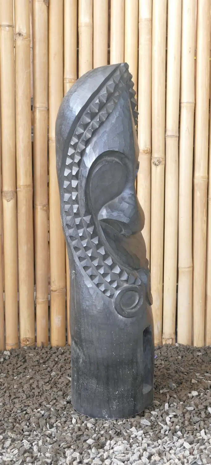 Artikelbild 2 des Artikels “Tiki Polynesische Statue aus Kokosnussholz, ca. 80cm hoch, Farbe schwarz “